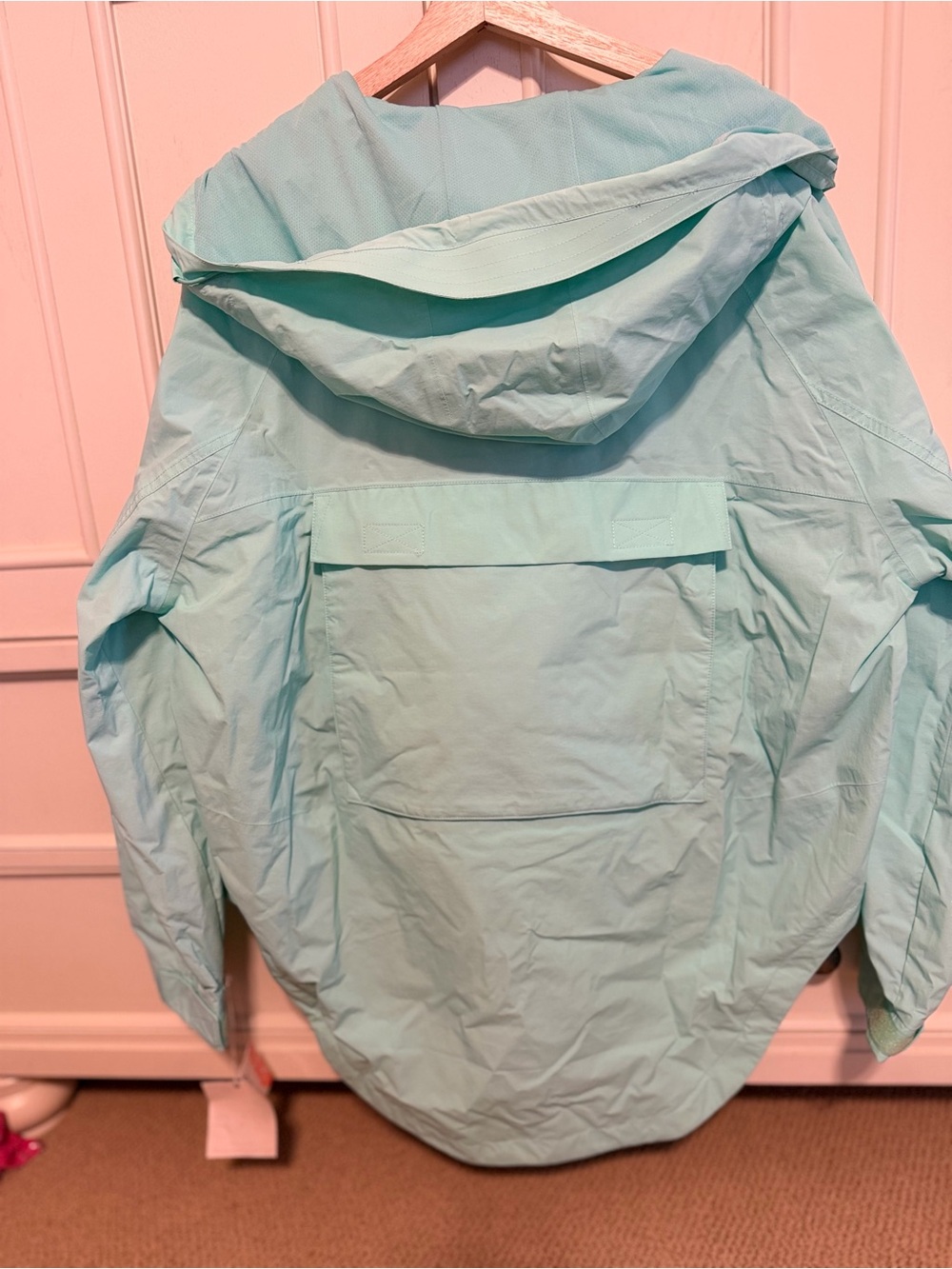 Light Aqua Hooded Windbreaker Jacket - Picture 2 of 4